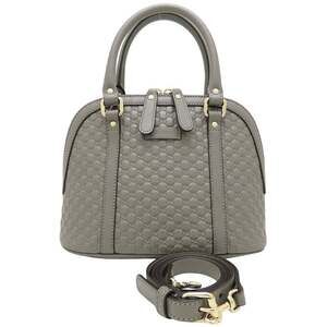 GUCCI Microguccissima 449654 2-Way Handbag Leather Gray Outlet Women's 353226